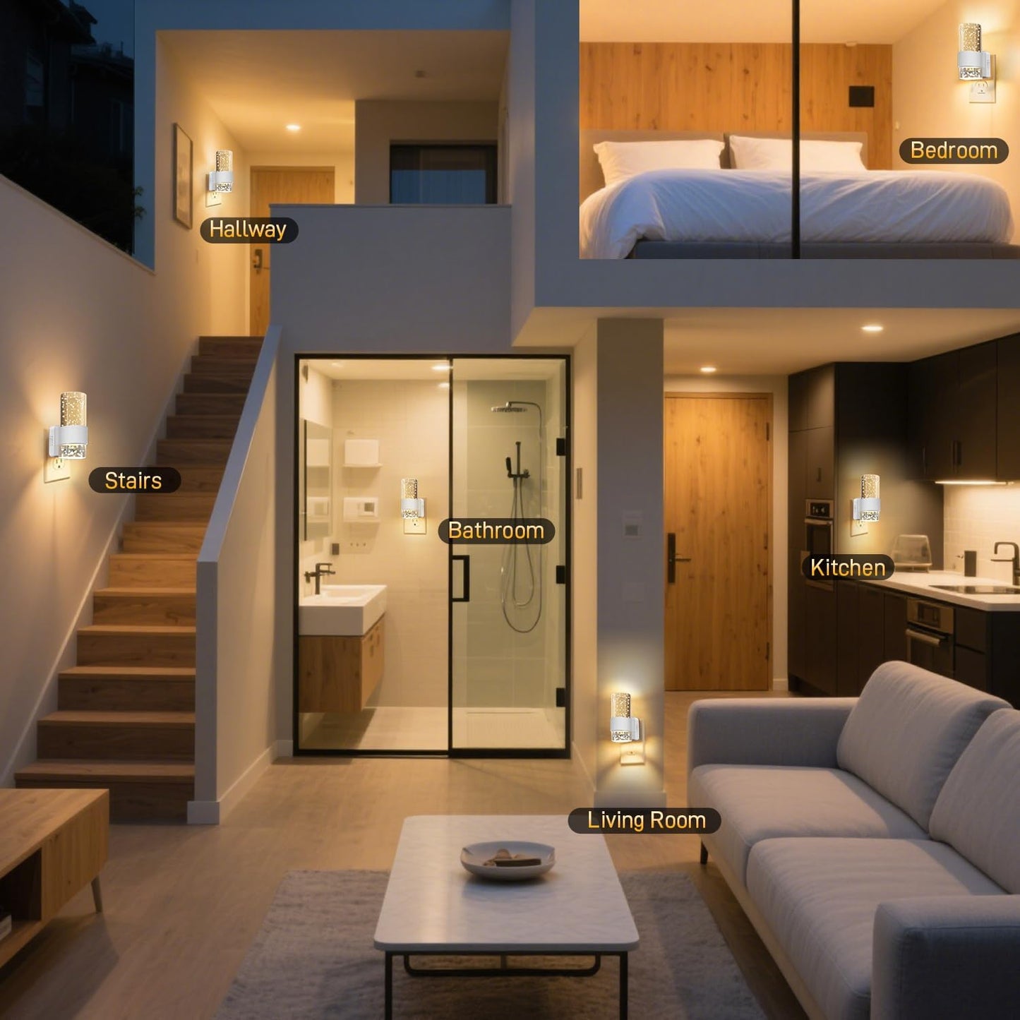 Night Light Plug into Wall - 2 Pack LED Nightlight with Dusk to Dawn Sensor 0-100LM Brightness Dimmable Lights for Bedroom Bathroom Hallway (Soft White 3000K)