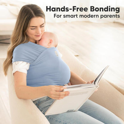 KeaBabies Baby Wrap Carrier - All in 1 Original Baby Carrier Newborn To Toddler Sling, Easy to Wear, Hands Free Bonding, Lightweight, Breathable Infant Wraps (Trendy Black)