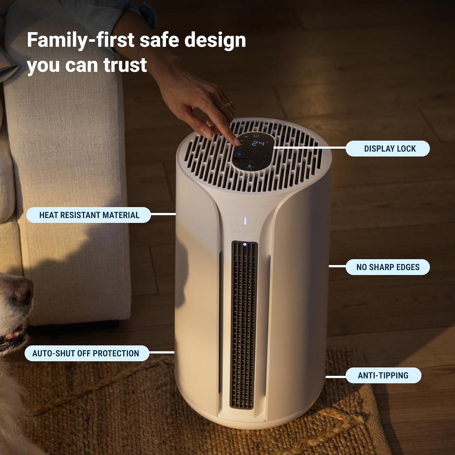 BLUEAIR Air Purifiers for Medium Rooms, Bedroom, Kitchen, Cleans 1,858 sqft in one hour, HEPASilent Smart Air Cleaner for Home, Pets, Allergies, Dust, Mold, Smoke - Blue Pure 311i Max