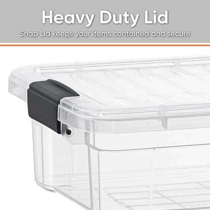 Superio Storage Bins with Lids- 3 Pack, 1.85 Qt Clear Boxes for Organizing, Stackable Plastic Containers- BPA Free, Non-Toxic, Odor Free, Organizer for Home, Office, Dorm