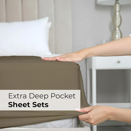 Extra Deep Queen Sheet Set - 6 Piece Breathable & Cooling Sheets - Hotel Luxury Bed Sheets Set - Easy & Secure Fit - Soft, Wrinkle Free & Comfy Sheets Set - White Sheet Set w/Extra Deep Pockets