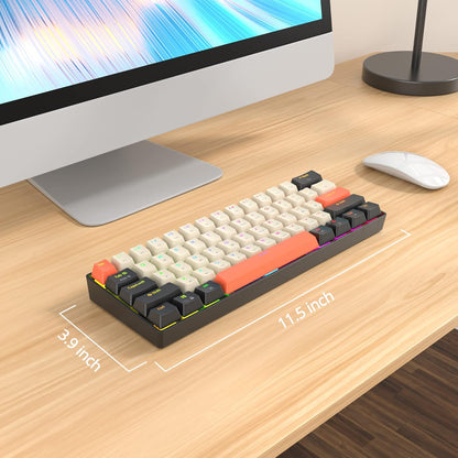 Fogruaden Full Size Mechanical Keyboard, Green Matcha Keyboard, Wired USB 104 Keys RGB Backlit Gaming Keyboard with Number Pad, Red Switches, NKRO Mechanical Keyboard for Windows Laptop PC Gamer