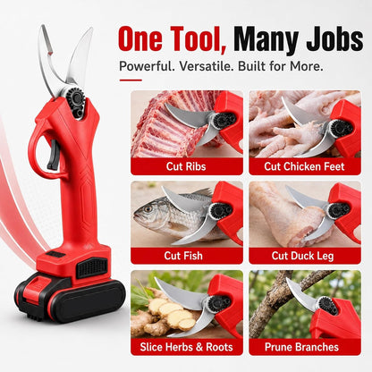 Cordless Electric Kitchen Bone Scissors, Wireless Handheld Poultry Shears | With Multifunctional Cutting Ability, Handles Different Materials, For Daily Cooking