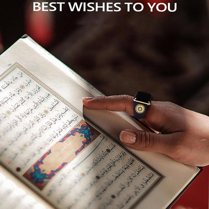 Yuentoen Smart Tasbih Ring, Muslim Digital Ring with 0.49in Display,Tasbih Tally Clicker Finger Counter,Prayer Time Vibration Remind, Counter Prayer Reminder (Color:Black, Size:22mm)