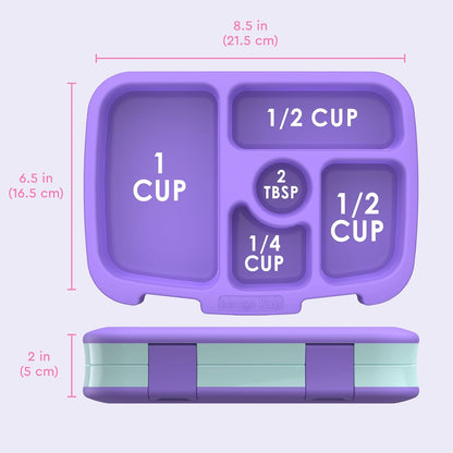 Bentgo Kids Prints (Unicorn) - Leak-Proof, 5-Compartment Bento-Style Kids Lunch Box - Ideal Portion Sizes for Ages 3 to 7 - BPA-Free and Food-Safe Materials