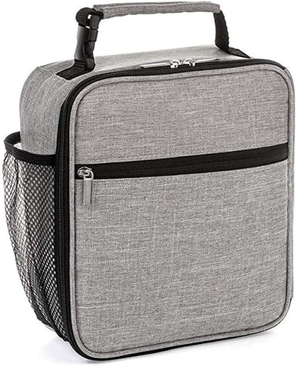 Insulated Lunch Bag, Leakproof Portable Lunch Box for Women Men Boys Girls, Large Capacity Cooler Bag with Handle and Bottle Pocket for Office School Camping Hiking Outdoor Beach Picnic (Black)