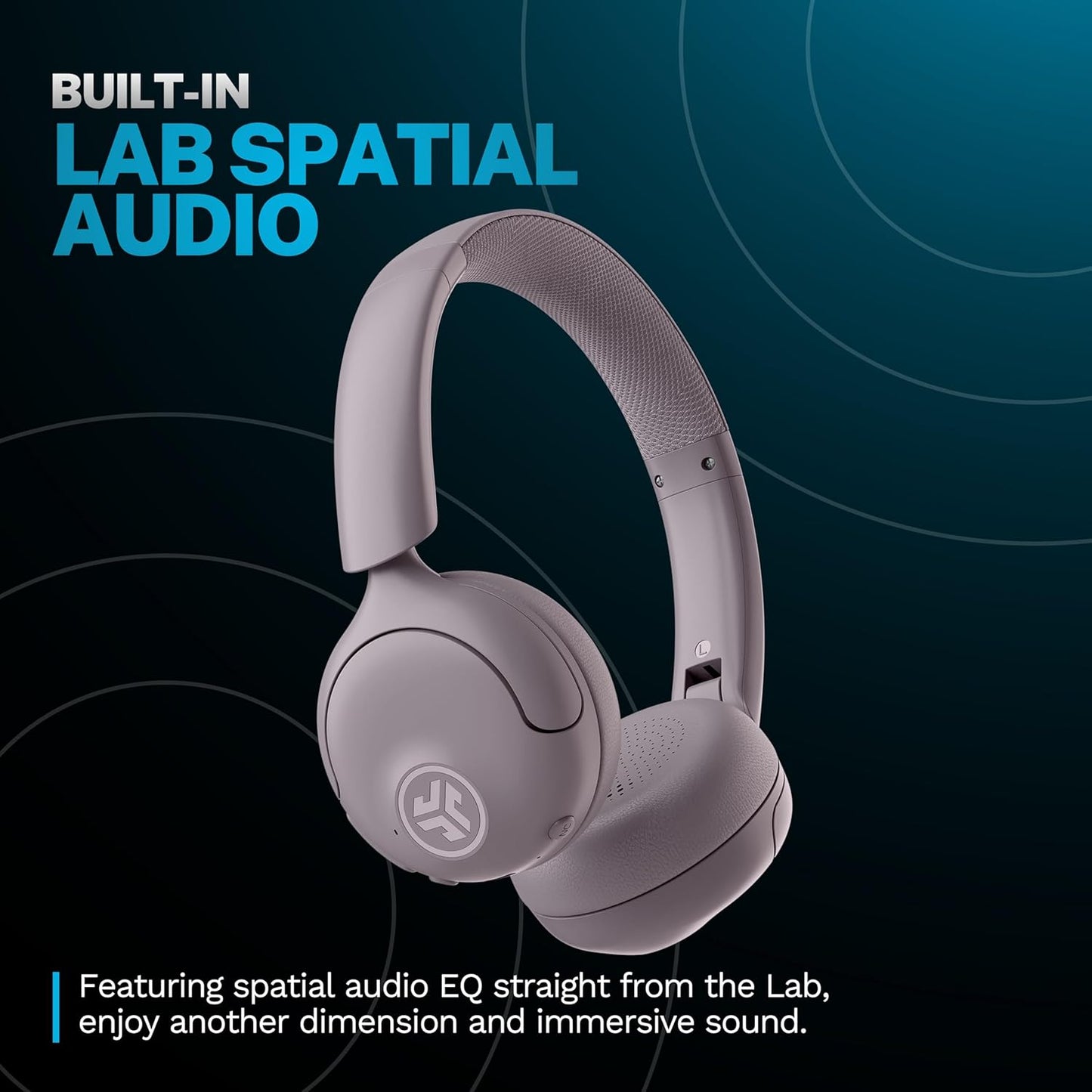 JLab Go Lux ANC Wireless Headphones, Cloud White, Hybrid Active Noise Cancelling, Premium On-Ear Bluetooth Headset, Customizable Sound, Be Aware Mode, Cloud Foam Comfort, Multipoint Connection