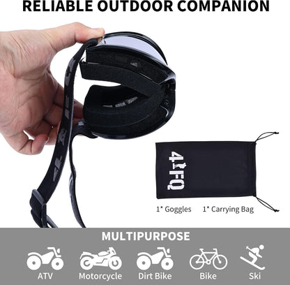 4-FQ Upgraded Motocross Goggles, Motorcycle Gear ATV Dirt Bike Riding Racing MX & MTB Eyewear