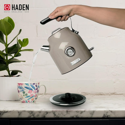 Haden Dorset 75070 Retro Stainless Steel Tea Kettle, 1500W Hot Water Kettle Electric Kettles for Boiling Water, 1.7L Black/Copper Electric Tea Kettles Automatic Shut Off, Boil-Dry Protection Tea Pots