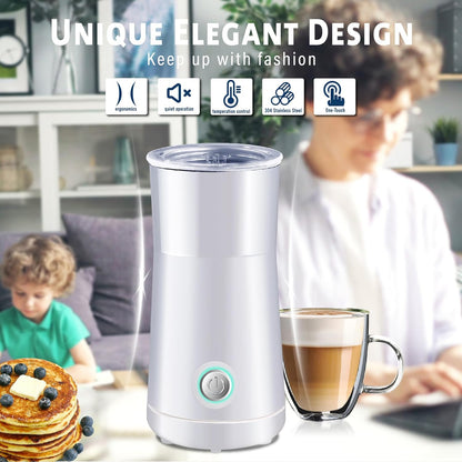 Seydere Simple Milk Frother, 2 in 1 Milk Steamer and Frother, Electric Milk Steamer, Milk Warmer and Hot Milk Foam Maker for Latter, Macchiato, Cappuccinos (White)