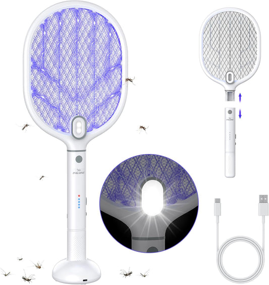 PALONE Bug Zapper Racket ,Fly Swatter with Light, Detachable Dual Modes Fly Zapper for Indoor Outdoor (1 Pack)