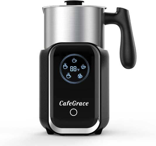 Milk Frother Electric, 5-in-1 Milk Steamer 600ML/20oz, 550W Split Stainless Steel Automatic Foamer, Smart Touch Control Milk Warmer, Hot & Cold for Coffee, Chocolate, Latte Cappuccino