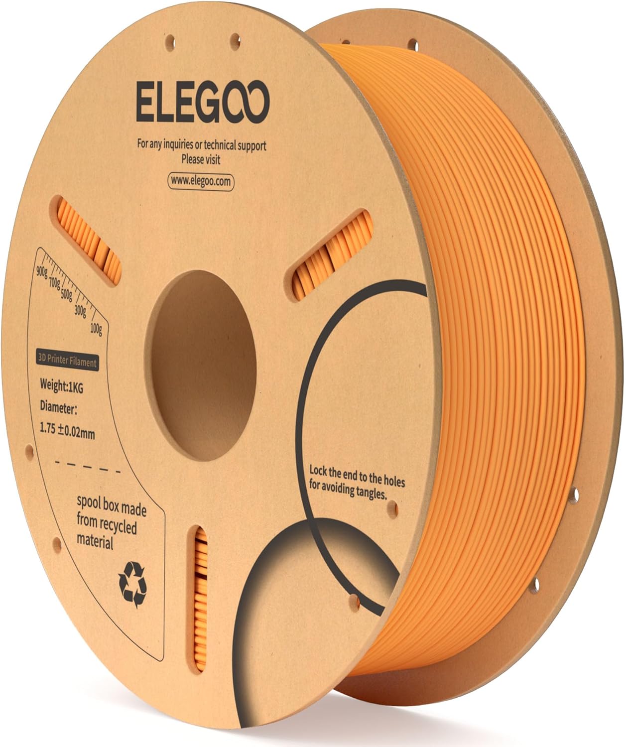 ELEGOO PLA Filament 1.75mm Black 1KG,3D Printer Filament Dimensional Accuracy +/- 0.02mm,1kg Cardboard Spool(2.2lbs) 3D Printing Filament Fits for Most FDM 3D Printers