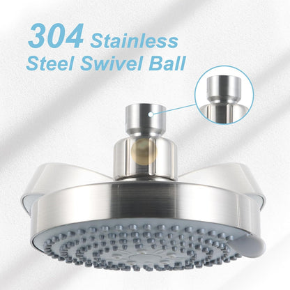 OFFO Shower Head, High Pressure Shower Head with 6 Mode, Fixed Showerheads for Strong Water Flow & Relaxing Shower Experience, Chrome