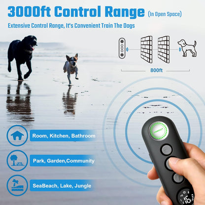 ABBIDOT Shock Collar (8-120 lbs) - Small Size Dog Training Collar with Remote Waterproof Rechargeable Dog Shock Collar with Remote E Collar for Small Medium Large Dogs (Light Blue)