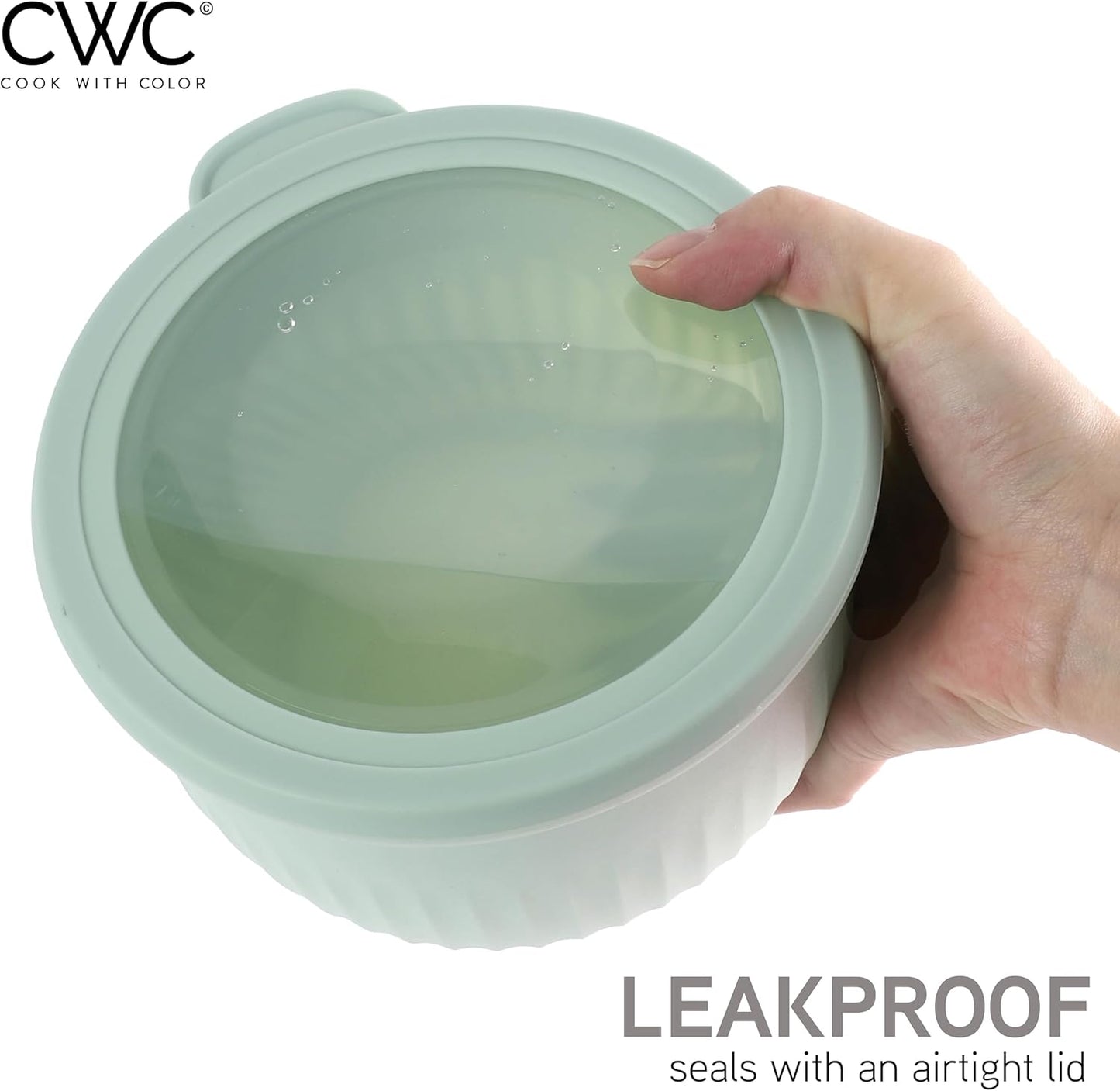 COOK WITH COLOR Prep Bowls with Lids- 8 Piece Nesting Plastic Small Mixing Bowl Set with Lids (Teal Ombre)