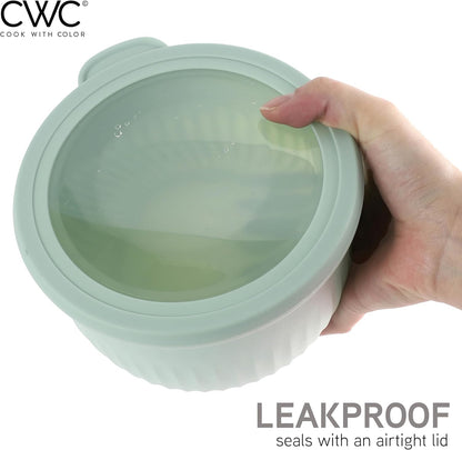 COOK WITH COLOR Prep Bowls with Lids- 8 Piece Nesting Plastic Small Mixing Bowl Set with Lids (Teal Ombre)