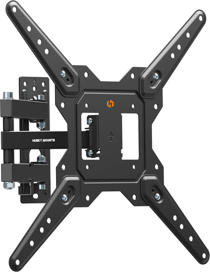 Full Motion Wall Mount Bracket & Arm for TVs/Monitors, Fits Most 32" to 55" Flat Screens, Swivels Right Left 180 Degrees, Adjustable Tilt, One Person Installation, Hardware Included by Husky Mounts
