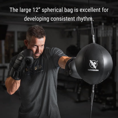 Hayabusa Classic Sphere Double Ended Bag - Black, 12 Inches