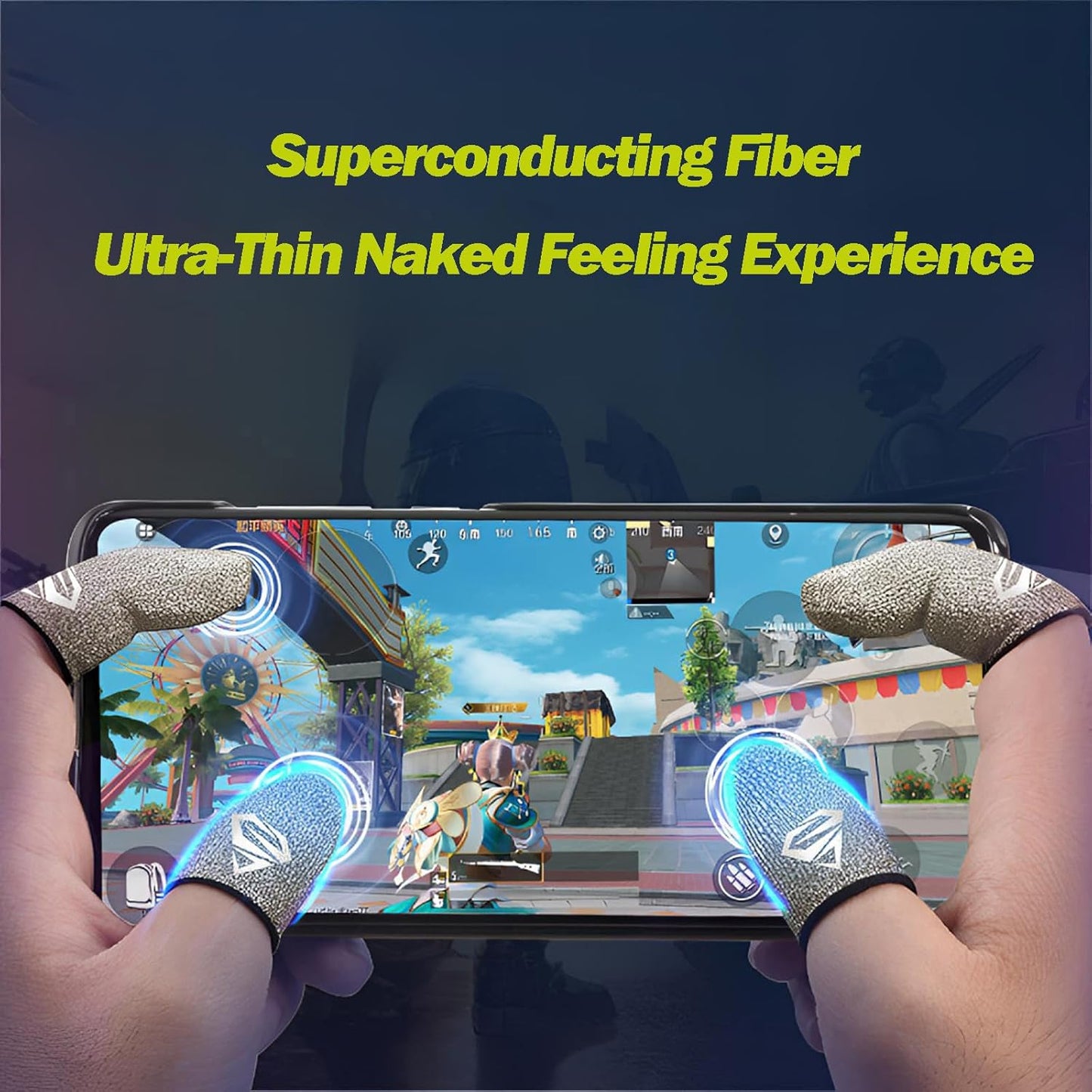 Ultra-Thin Silver Fiber Gaming Finger Sleeves - Breathable, Sweatproof, Seamless Fit with 0.15mm Precision for Enhanced Touchscreen Sensitivity, Anti-Slip Design, and All-Season Comfort（6-Pack）