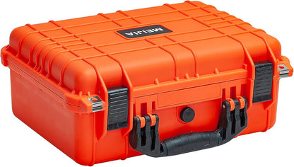 MEIJIA Portable All Weather Waterproof Protective Case,Hard Case,Camera Case with Customized Fit Foam,Fit Use of Drones,Camera,Equipments,Pistols,13.35 x11.63x5.98inches (Yellow)