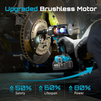 Seesii Cordless Impact Wrench 1600N.m, Brushless Motor Impact Driver