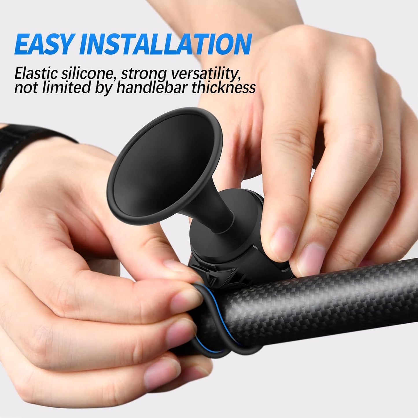 120dB Electric Bike Horn with Anti Theft Alarm, Small Loud Bike Bell Easy to Install, Waterproof Bicycle Horn Compatible for Mountain, Road Bike Cycling, Scooters and Adult's Bike