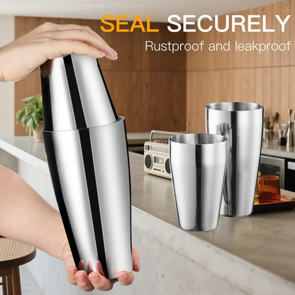 Boston Cocktail Shaker Set, 18 oz&25oz Stainless Steel Martini Shakers for Bartending, Drink Shaker for Bartender Home