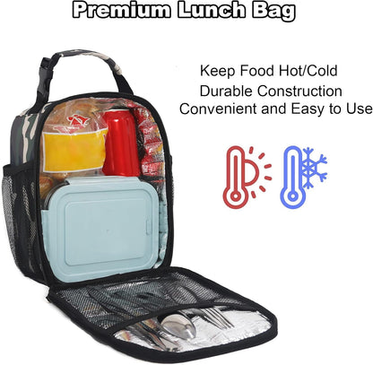 Lunch Box for Men Women Adults Small Lunch Bag for Office Work Picnic - Reusable Portable Lunchbox, Black