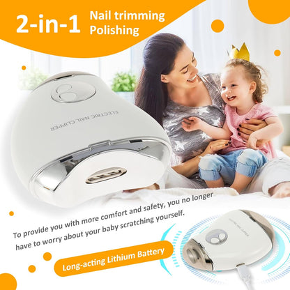 Electric Nail Clipper with Light and 3 Speeds Portable Automatic Baby Nail Clippers with Nail Scraps Storage Rechargeable Nail Cutter Safety Fingernail Trimmer for Kids Adults Seniors