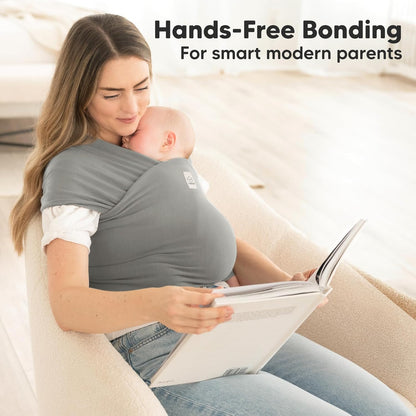 KeaBabies Baby Wrap Carrier - All in 1 Original Baby Carrier Newborn To Toddler Sling, Easy to Wear, Hands Free Bonding, Lightweight, Breathable Infant Wraps (Trendy Black)