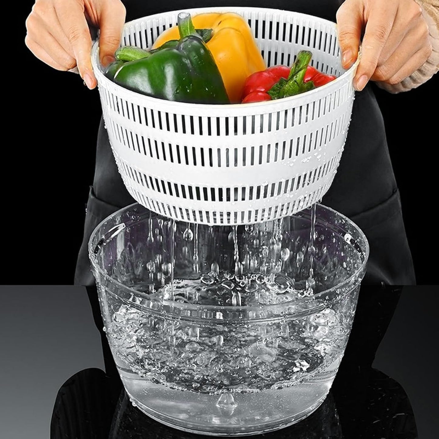 Vegetable Washing Machine Kneading Bowl, Multifunctional Spinner Dryer Vegetable Dryer Salad Mixer Salad Spinner Lettuce Dryer for Home Kitchen (Gray)
