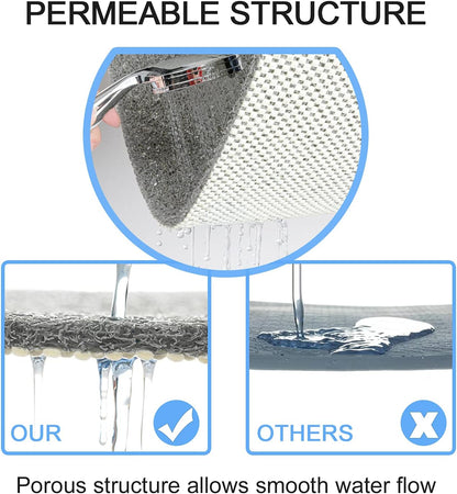 Square Shower Mat, Non Slip Bath Mat, Loofah Shower Stall Mats for Walk-in Shower, 32 x 32 Inches Shower Floor Mat with Drain, Bath Mats for Showers Bathroom, Tub, Seniors