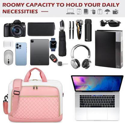 Laptop Bag 17 Inch Laptop Briefcase for Women Waterproof Computer Messenger Bag Professional Laptop Case for Business Work - PuriLite