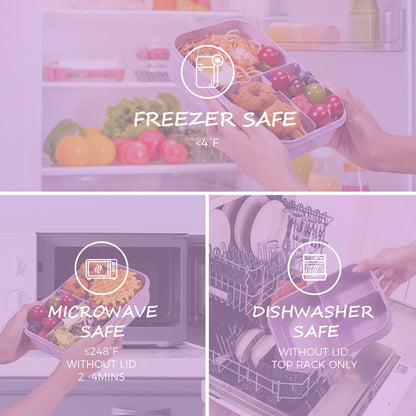 MISS BIG® Bento Box,Lunch Box Adult,Ideal Leak Proof Lunch Containers,Mom's Choice Lunch Box for Kids,No BPAs and No Chemical Dyes,Microwave and Dishwasher Safe Lunch Container (1900ml White)