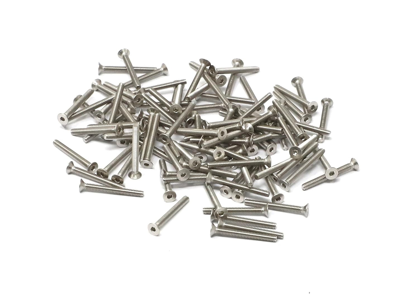 iexcell 5 Pcs M8 x 80mm Thread Pitch 1.25 mm Stainless Steel 304 Hex Socket Flat Head Cap Screws Bolts Kit