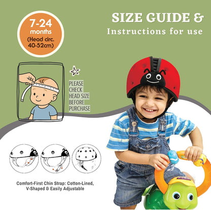 SafeheadBABY Award-Winning Soft Infant Head Protector for Crawling and Walking Expandable Lightweight Baby Safety Helmet 7–24 Months (Head Circ. 40–52 cm) - Giraffe Baby