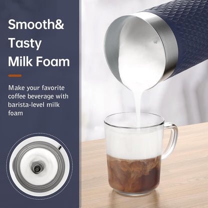 SIMPLETASTE Milk Frother, 4-in-1 Electric Automatic Milk Steamer, Navy | Warm and Cold Foam Maker and Milk Warmer for Latte, Macchiato, Cappuccino, Hot Chocolate