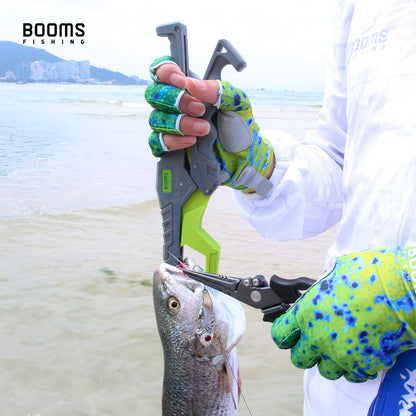 Booms Fishing G05 Fish Lip Gripper Saltwater, 9.4" Plastic Catfish Grippers Pliers, Fish Grabber Tool with Lanyard, Fish Grips for Kayak Fishing Accessories, Great Fish Holder for Caught Fish