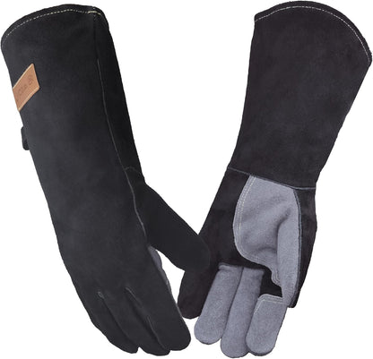 Animal Handling Gloves | 60 cm Long Leather Bite, Scratch, Cut and Puncture Resistant Gloves for Pet Handling, Reptiles, Birds, Welding and Gardening