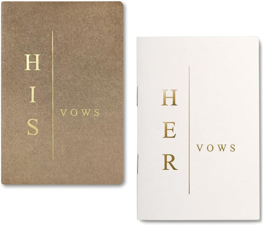 GroomBrideGifts Wedding Vow Book for His and Hers, Soft Touch, Perfectly Sized Bride and Groom Vow Books, Wedding Essentials, Wedding Registry Ideas, His and Hers Gifts