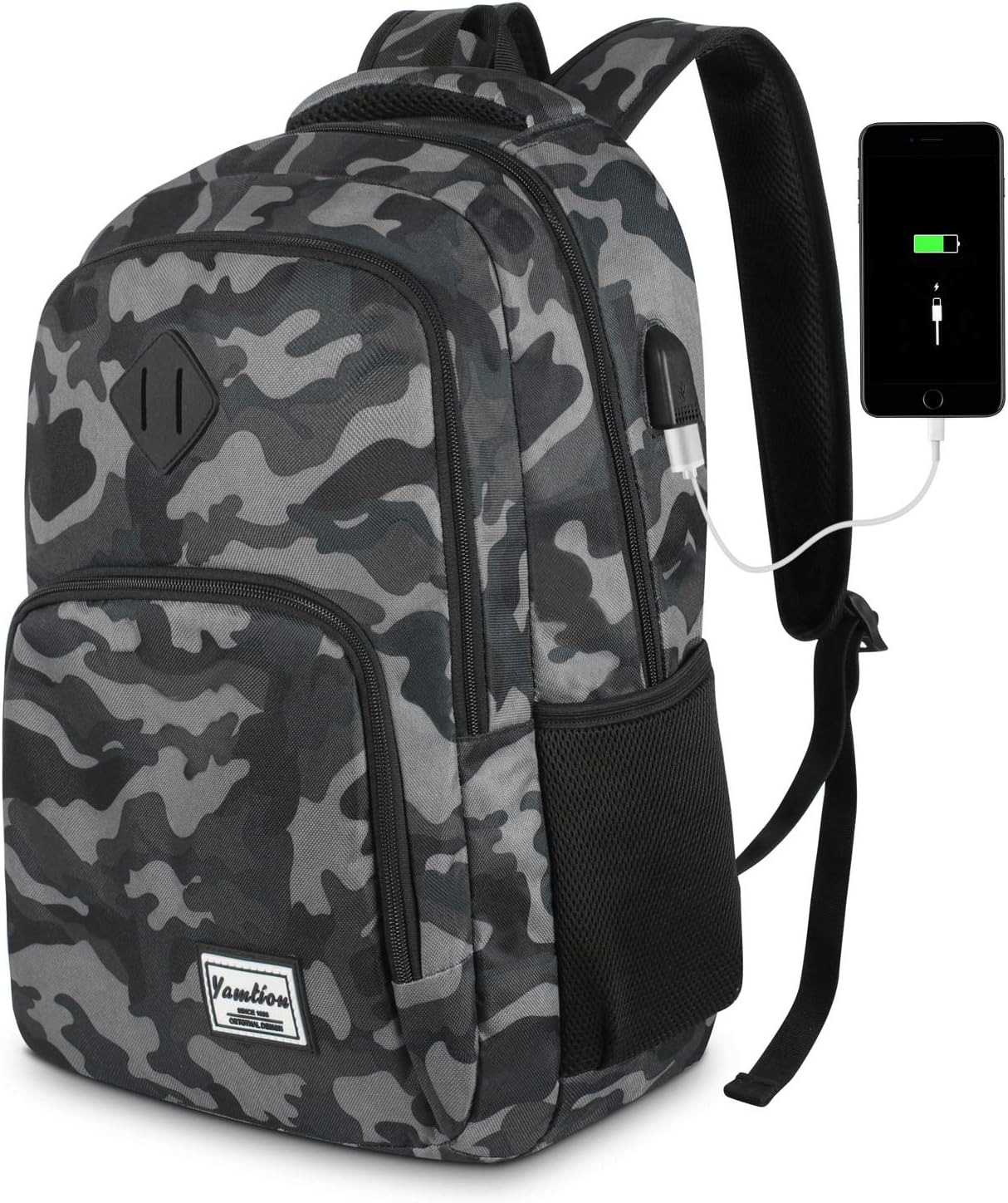 Backpack for Teen Girls,Boys School Backpack for Women with USB,College Backpack,Big Flower