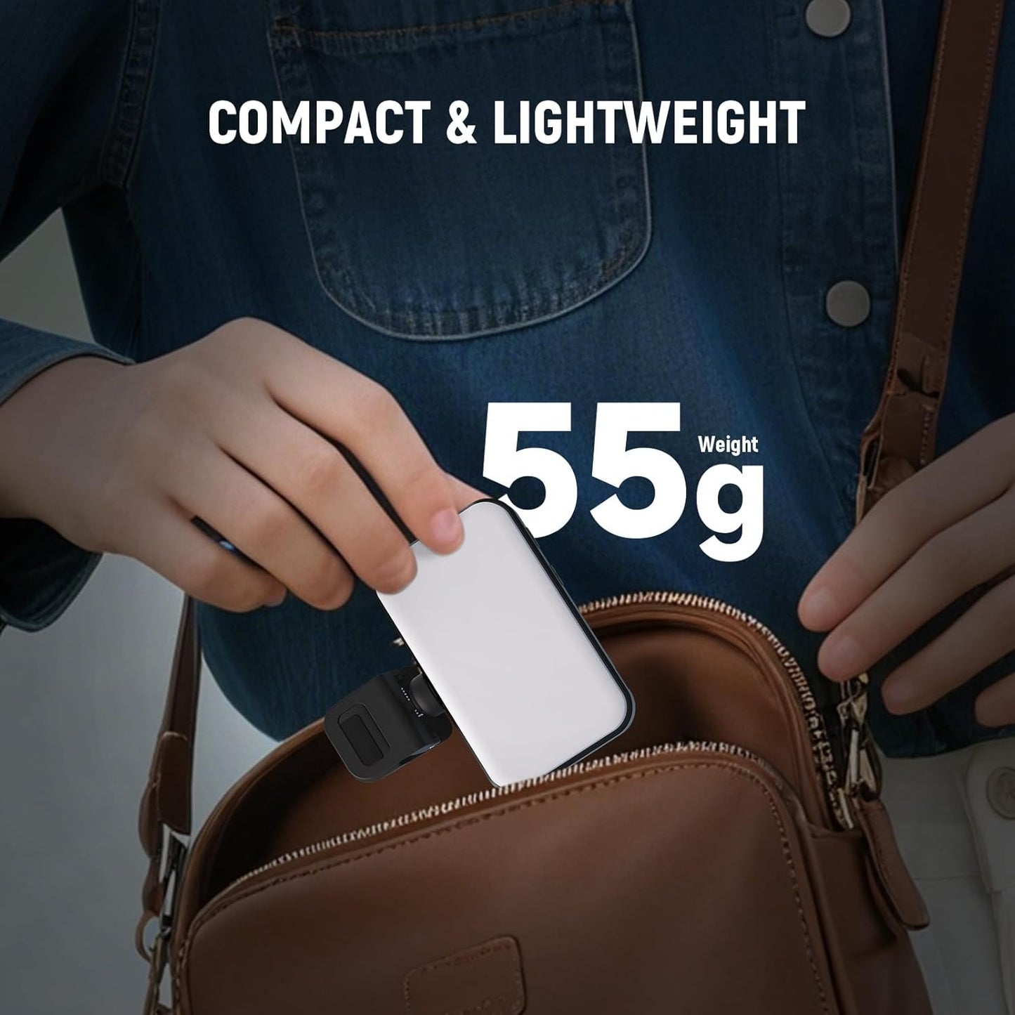 NEEWER Entry Level Version LED Selfie Light, 54 LEDs Plastic Clip on Phone Fill Lighting for iPhone, CRI88 650mAh, Portable for Computer Laptop Webcam Zoom Video Conference Makeup Recording, N8
