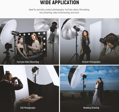 NEEWER 71"/180cm Parabolic Reflective Umbrella Photography with White Inner, Soft Lighting with Diffuser Cover, Bag, Quick Fold for Camera Photo Studio Video Light Shooting Monolight Flash, NS4U