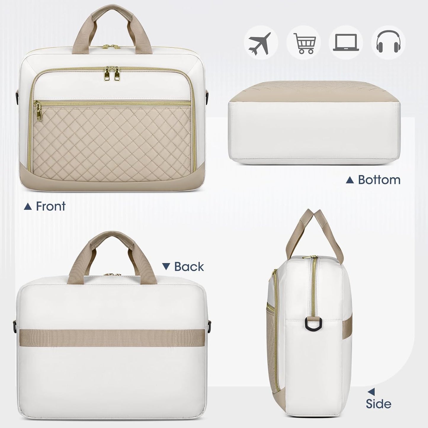 Laptop Bag 17 Inch Laptop Briefcase for Women Waterproof Computer Messenger Bag Professional Laptop Case for Business Work - PuriLite