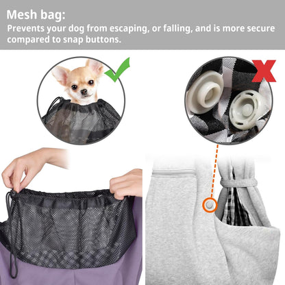 Cuby Adjustable Dog Cat Sling Padded Hard Bottom Pet Carrier Sling Soft Carrying Puppy Bag for Small Dogs Cats Outdoor Travel (Grayish-White)