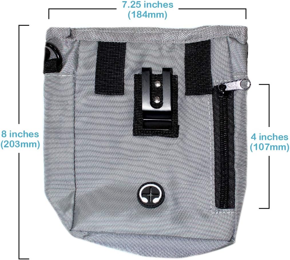 Pets First Dog Treat Training Pouch - Treat Bag for Kibble, Food, Toys, Accessories with Built-in Poop Bag Dispenser - Holder for Small, Medium & Large Dogs & Puppies with Multiple Ways to Wear