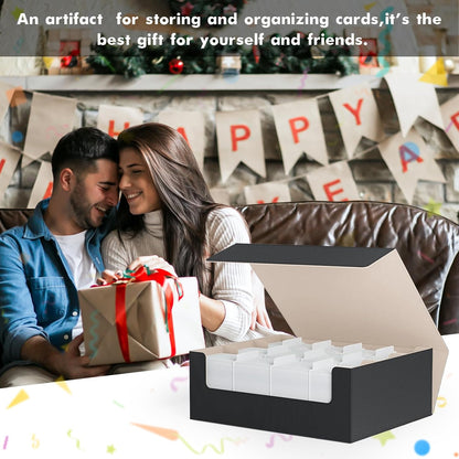 ZLCA Card Storage Box for MTG PTCG, Commander Deck Box Holds 3000+ Cards, Card Storage Case with 4 Stoppers, Card Organizer for TCG Sport Cards (Black)