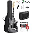Ktaxon 39" Electric Guitar with 20Watt Amp, Full Size 170 Model Starter Guitar Kit for Beginners & Professionals W/Bag, Shoulder Strap, Wrench Tool, Plectrum - Black