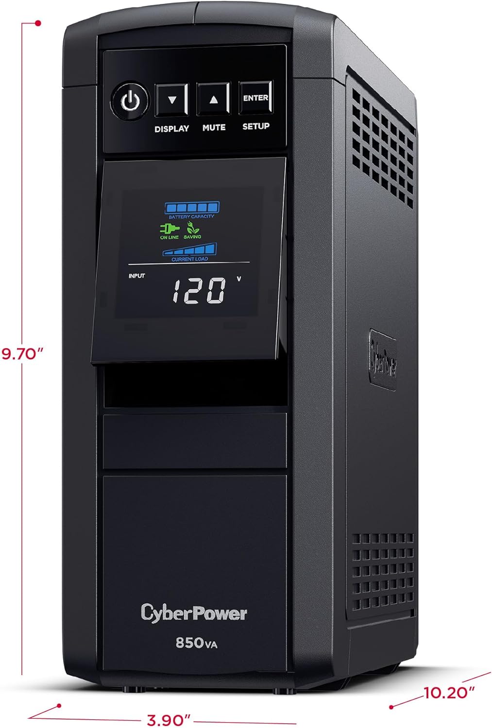 CyberPower CP1500PFCLCD PFC Sinewave UPS System, 1500VA/1000W, 12 Outlets, AVR, Mini Tower, Black
